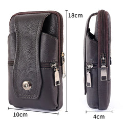 Multifunction Capacity Crossbody Bag Brown Leather