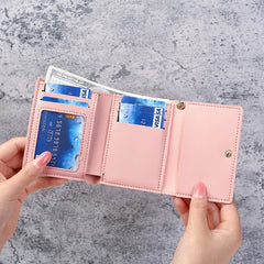 Cat Girls Cartoon Wallet Women's Short Three-fold Wallet for Men