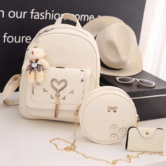 Casual Women's PU Leather Backpack High Student Schoolbag