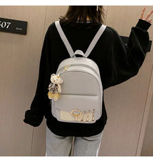 Casual Women's PU Leather Backpack High Student Schoolbag