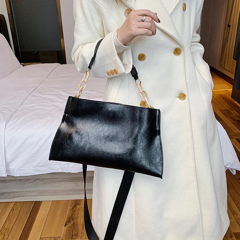 Soft Leather Shoulder Bag Large Capacity Crossbody