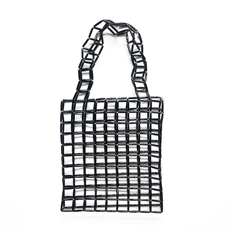 Acrylic Beaded Bag Hollow Out Shoulder Bag