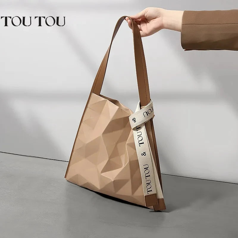 Large Capacity PU Tote Shopping Bag for Women Girls