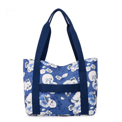 Floral Print Top-Handle Shoulder Bag Nylon Purse for Women
