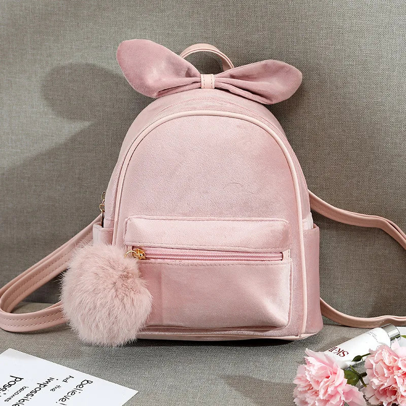 Versatile Flannelette Backpack for Girls Women
