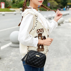 Embroidered Rhombus Shoulder Bag Chain Crossbody Phone Purse