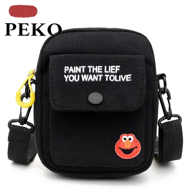 Canvas Shoulder Bag for Women Small Square Crossbody