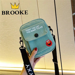 Canvas Shoulder Bag for Women Small Square Crossbody