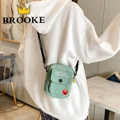 Canvas Shoulder Bag for Women Small Square Crossbody