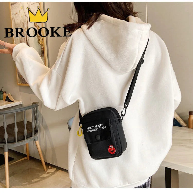 Canvas Shoulder Bag for Women Small Square Crossbody
