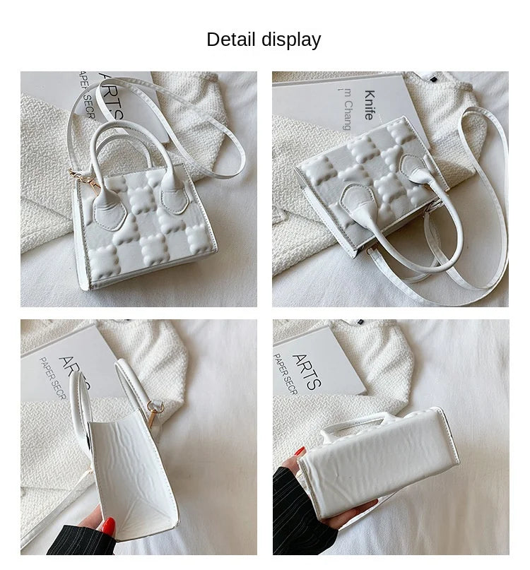 Women's Shoulder Bag Pressure Flowers Adjustable Strap Messenger Bag