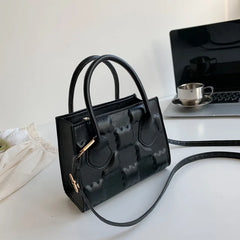 Women's Shoulder Bag Pressure Flowers Adjustable Strap Messenger Bag