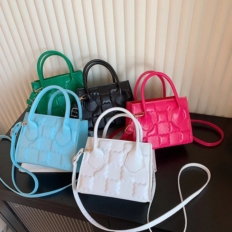Women's Shoulder Bag Pressure Flowers Adjustable Strap Messenger Bag