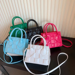 Women's Shoulder Bag Pressure Flowers Adjustable Strap Messenger Bag