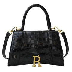 Stone Pattern Small Square Handbag Leather Shoulder Messenger Bag