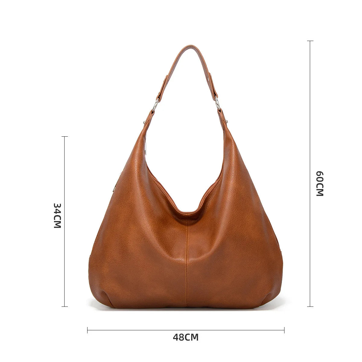 Large Capacity Tote Bag Ladies Soft PU Women Shoulder Bags