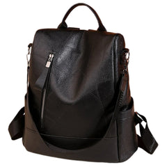 Vintage PU Leather Backpack Large Capacity Business Style Shoulder Bag