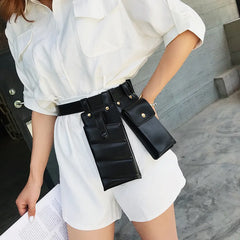 Women's PU Leather Waist Bag Fanny Pack Crossbody Bag