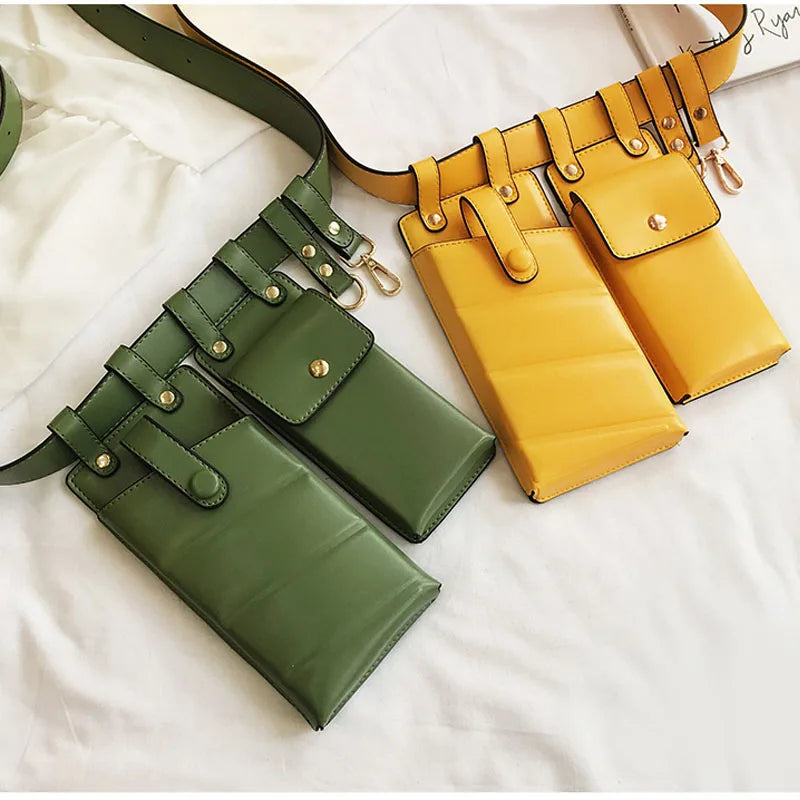 Women's PU Leather Waist Bag Fanny Pack Crossbody Bag