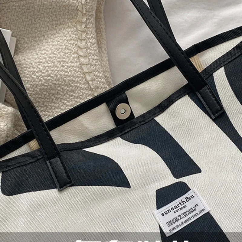 Plaid Girls Canvas Shoulder Tote Bag