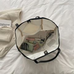 Plaid Girls Canvas Shoulder Tote Bag