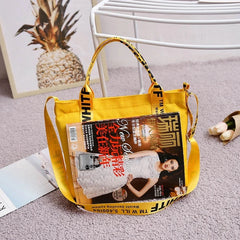 Canvas Shoulder Bag Large Capacity Crossbody Letters Handbag