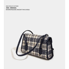 Plaid French Stick Bag Retro Handbag Shoulder Bag