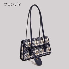 Plaid French Stick Bag Retro Handbag Shoulder Bag