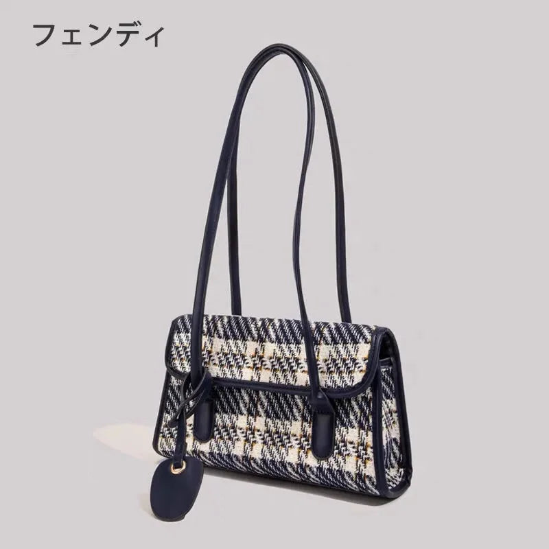 Plaid French Stick Bag Retro Handbag Shoulder Bag