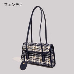 Plaid French Stick Bag Retro Handbag Shoulder Bag