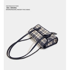 Plaid French Stick Bag Retro Handbag Shoulder Bag