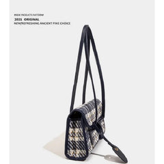 Plaid French Stick Bag Retro Handbag Shoulder Bag