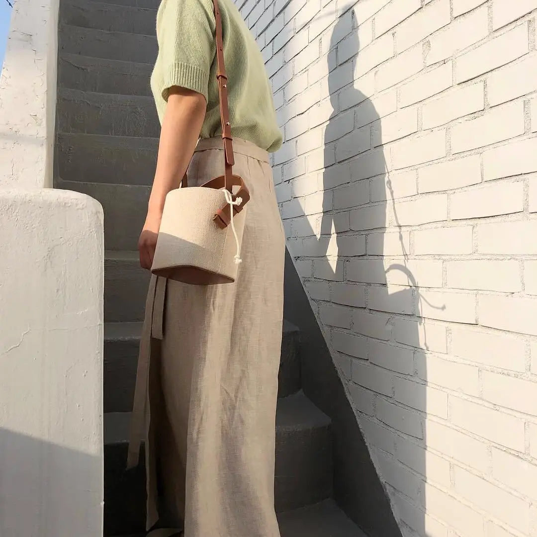Women's Canvas Splicing Shoulder Messenger Bag