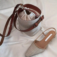 Women's Canvas Splicing Shoulder Messenger Bag
