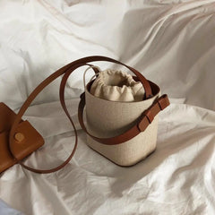 Women's Canvas Splicing Shoulder Messenger Bag