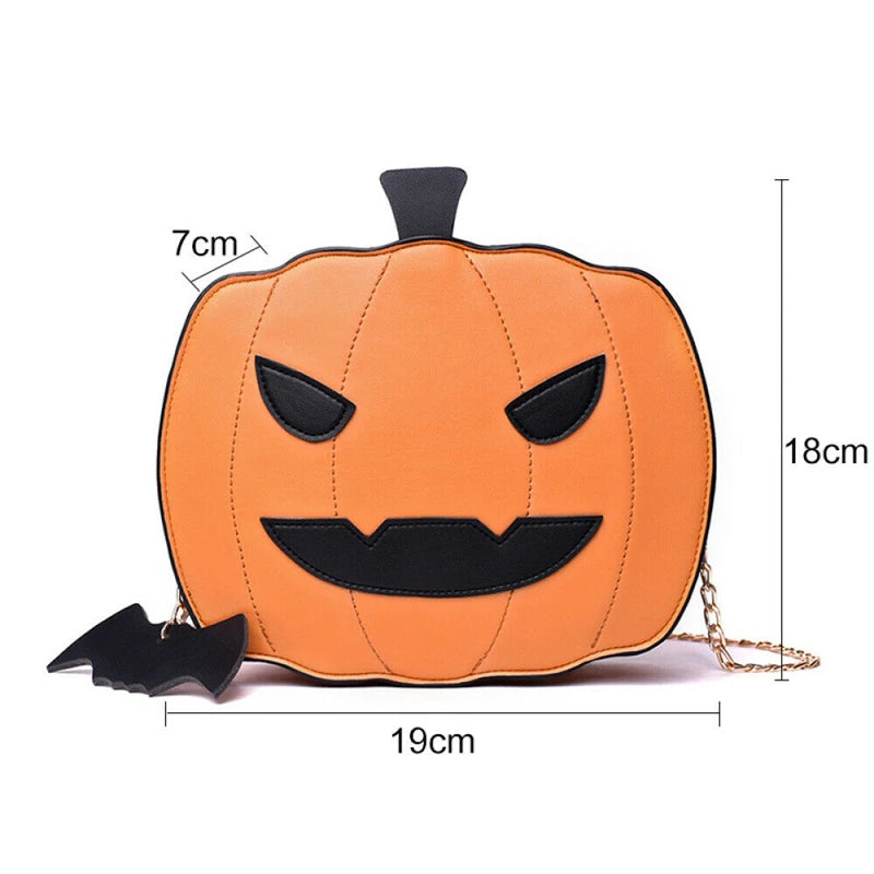 Funny Halloween Pumpkin Shaped Demon Messenger Crossbody Bag