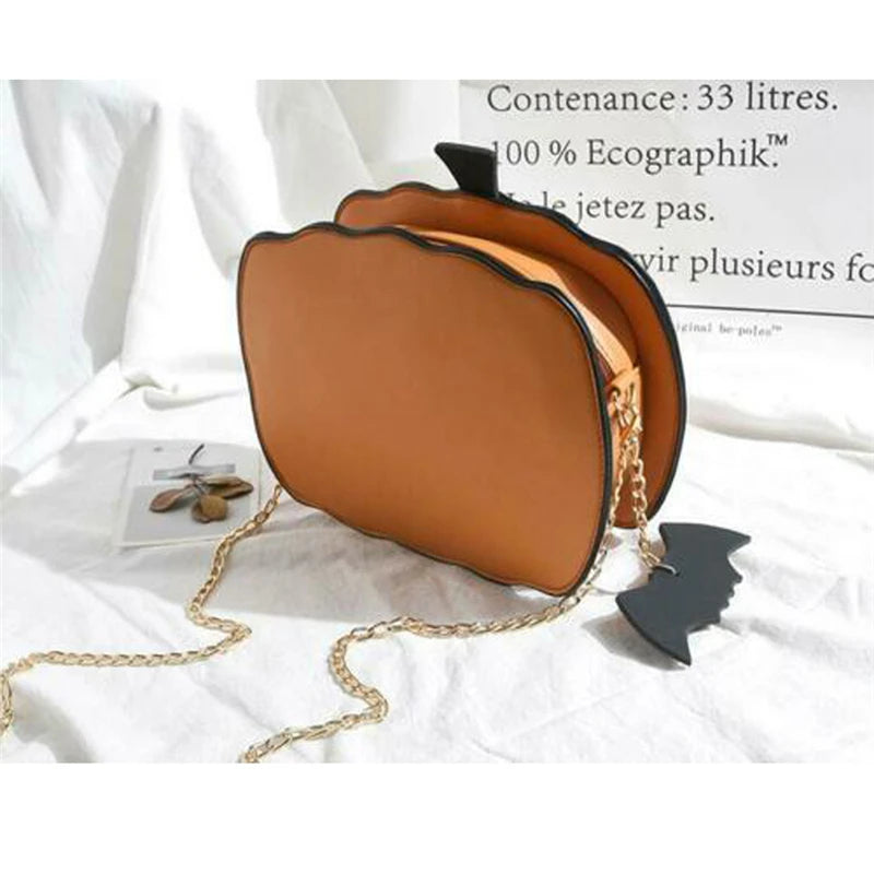 Funny Halloween Pumpkin Shaped Demon Messenger Crossbody Bag