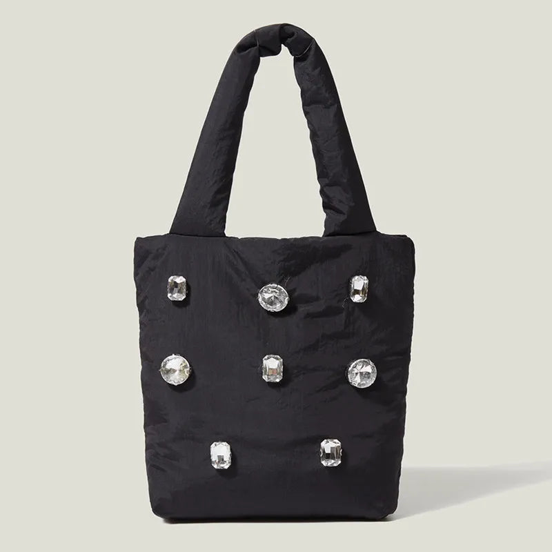 Rhinestone Zipper Diamond Women's Tote Bag