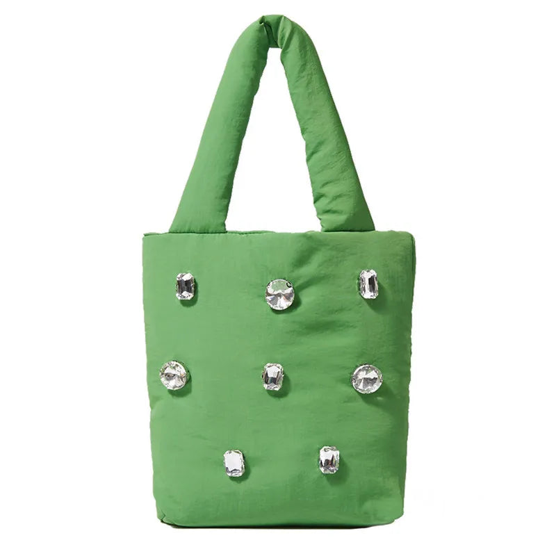 Rhinestone Zipper Diamond Women's Tote Bag