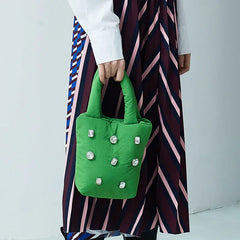 Rhinestone Zipper Diamond Women's Tote Bag