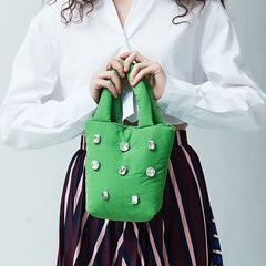 Rhinestone Zipper Diamond Women's Tote Bag