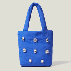 Rhinestone Zipper Diamond Women's Tote Bag