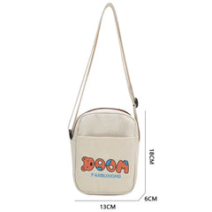 Harajuku Style Canvas Shoulder Bag Bear Pattern Casual Tote