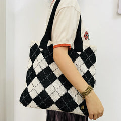Vintage Diamond Shoulder Bag for Women