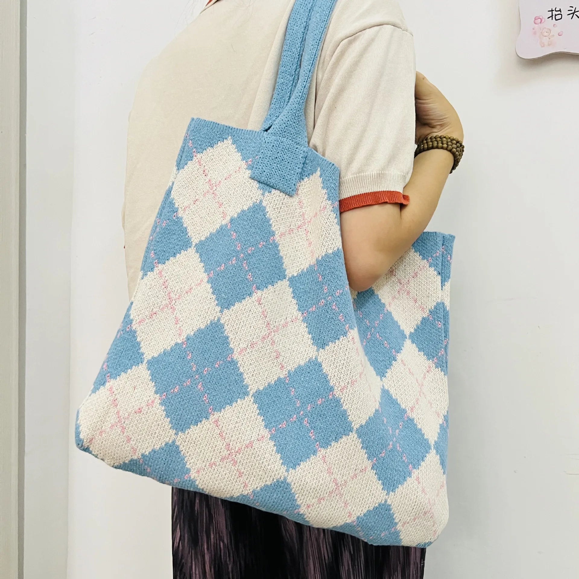 Vintage Diamond Shoulder Bag for Women