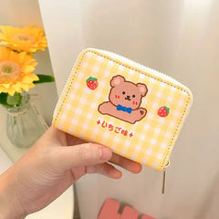 Cute Cartoon Bear Mini Coin Wallet Zipper Purse Key Case