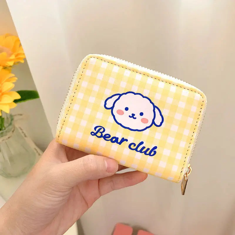 Cute Cartoon Bear Mini Coin Wallet Zipper Purse Key Case