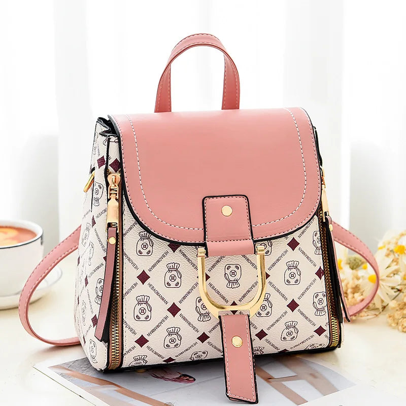 Single Shoulder Portable Version Print Backpack for Women