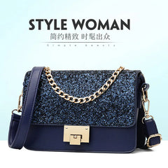 Women's Small Square Bag with Sequin Decoration