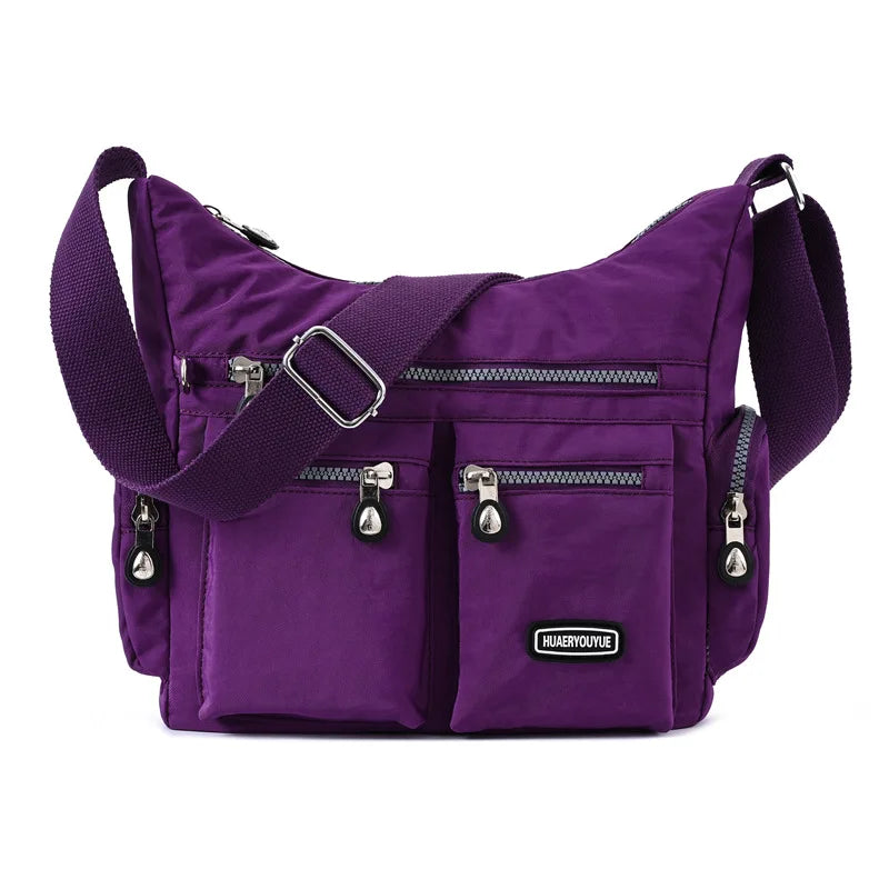 Women's Large Capacity Nylon Shoulder Bag Lightweight Casual Messenger Bag